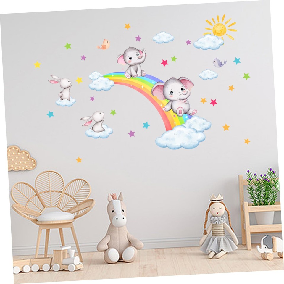 Beatifufu Baby Elephant Star Wall Sticker, Decorative Poster, Wall ...