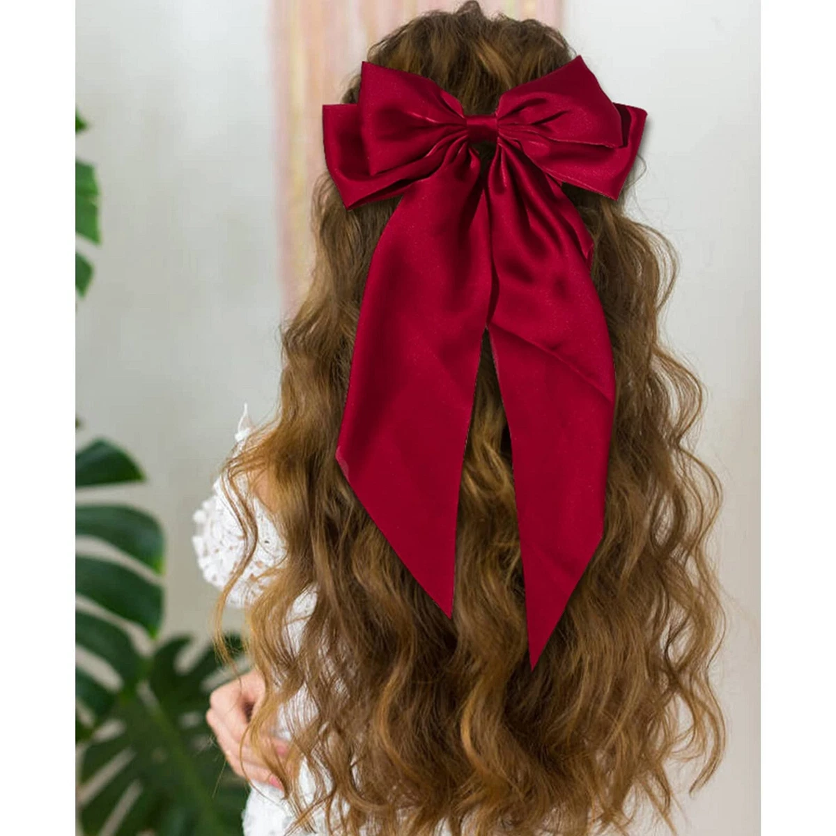  Red Hair Ribbons for Women Bow Clips for Girls