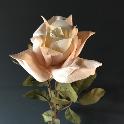 Dusky Pink Faux Silk Rose Bud Realistic Artificial Light Dusty Pink Flower