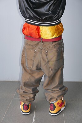 ☆—Pelle Pelle—Glanz—Shiny—W36—Baggy—Jeans—Gold—Silver—Hip