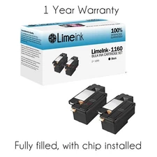 2 Black 1660w Toner Cartridge Pack Set For Dell Laser C1660 C1660w C1660cnw 1660