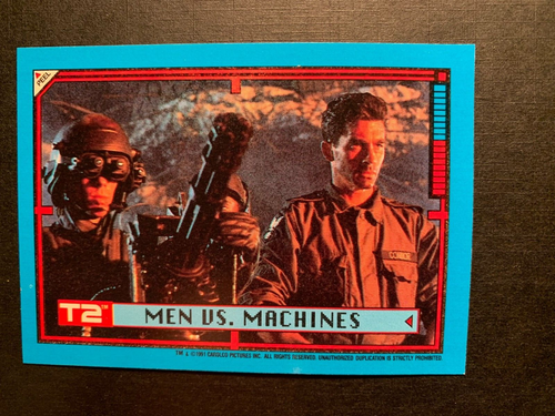 Terminator 2 (T2) Trading Card / Sticker #7 (1991) MEN VS MACHINES | eBay
