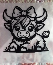 Highland Cow Decal, Choose Size, Choose Color, Car, Home, Crafting