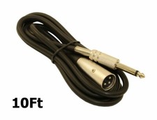 10FT XLR 3-Pin Male to 6.35mm 1/4" Mono Male Mic Microphone Sound Audio Cable