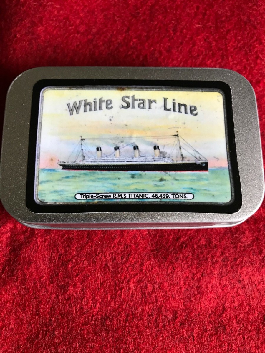 White Star Line RMS Titanic Black Replica Cigarette Tin 1912 replica!