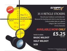 Aim Point (Dope) Stickers / Shooting Targets for Airgun, Air Rifle and Zeroing