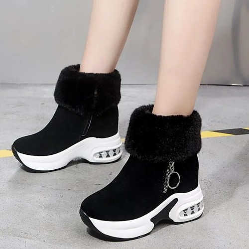 New Winter Women Warm Sneakers Platform Snow Boot 2024 Causal Shoes Lace-up Boot