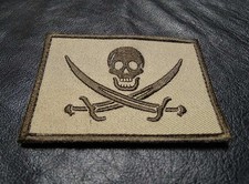 CALICO JACK JOLLY ROGER PIRATE FLAG SKULL SWORDS - Hook Fastener PATCH