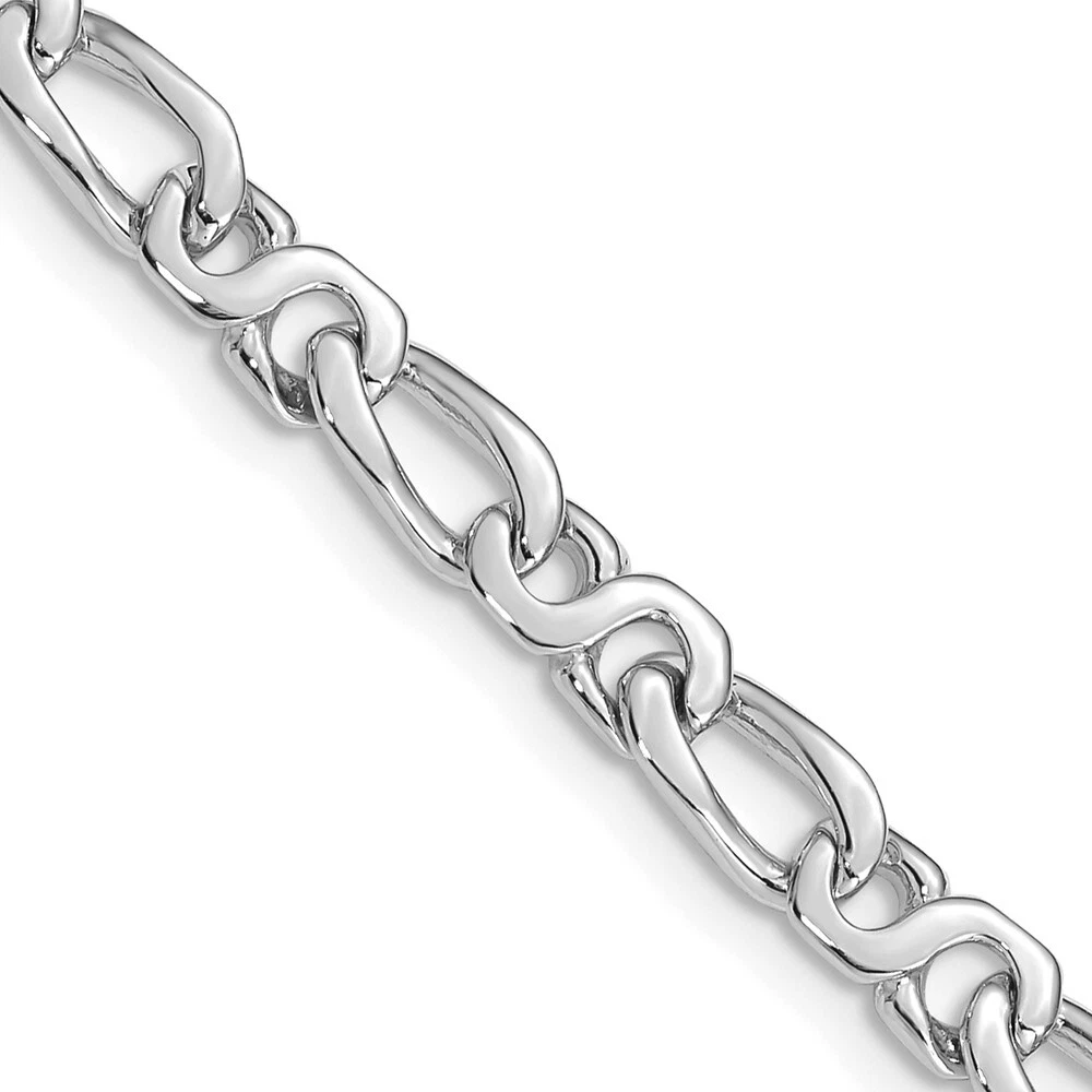Figaro bracelet white gold deals