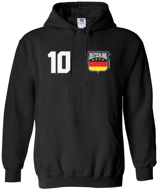 Threadrock Men's Team Deutschland Soccer Hoodie Sweatshirt Germany Flag