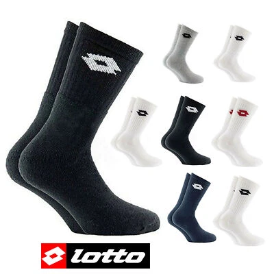 LOTTO 12 PAIA CALZA CORTA UOMO SPORT TENNIS SPUGNA COTONE BIANCO NERO GRIGIO BLU
