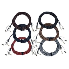 Deluxe Tweed Guitar/Instrument Cable, Straight-Right Angle, 20 ft, Choose Color!