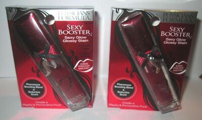 2 PHYSICIANS FORMULA LIP BOOSTER, SEXY GLOW GLOSSY STAIN, HIGH SHINE, RED #7834