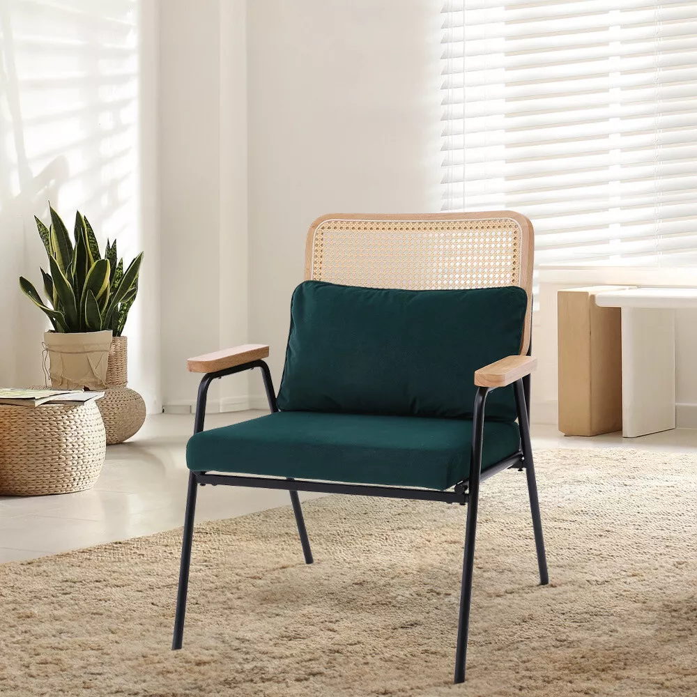 Metal chair with armrest outlet