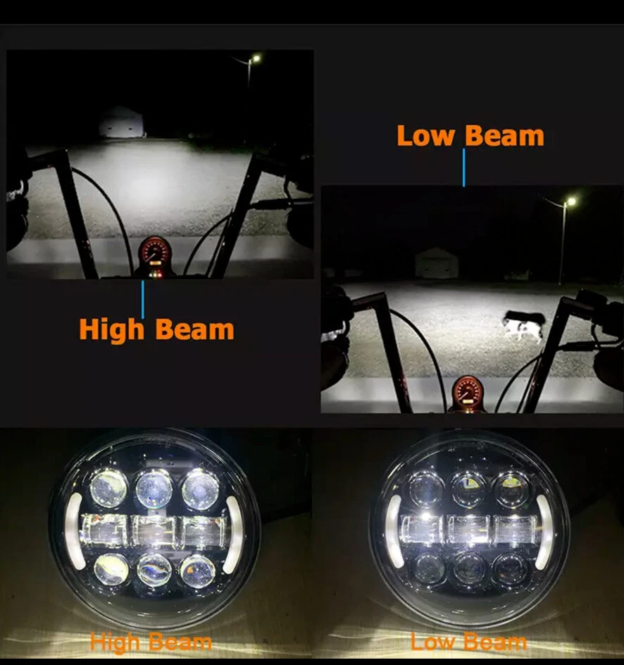 Faro LED de 5,75" con ojo angular apto para motocicleta Victory Gunner octano Foto 4 de 4