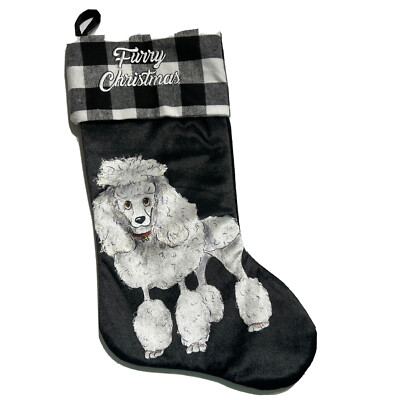 White Poodle Christmas Stocking ASPCA New With Tag Dog
