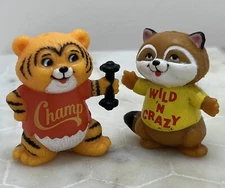 Vintage 1980/81 Shirt Tales Rick Raccoon & Tyg Tiger Hallmark Figurines SEE PICS