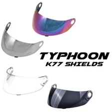 K77 ADULT Full Face Helmet Visor Shield TYPHOON Helmets Replacement Shield