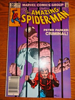 Wundervoll Spider-Man #219 Zeitungskiosk Frank Miller Cover Denny O'Neil 1st Pr