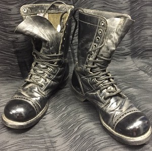 Vintage CORCORAN militar EE. UU. Negro Cuero Con Cordones Ingeniero Botas  de combate del ejército 8 D | eBay