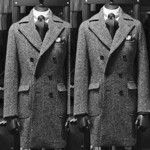 herringbone tweed overcoat