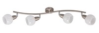 Deckenleuchte Spot 4 Flg. Glas Nickel Eiskristall-Dekor Schwenkbar Drehbar E14