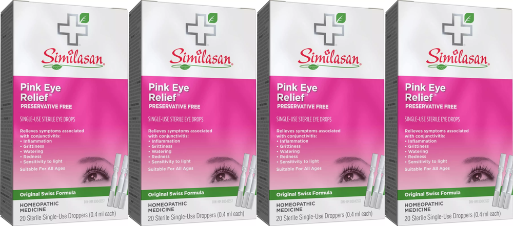 Similasan Pink Eye Relief Monodose 20 Count Preservative Free x4 Canada