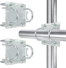 2PCS Antenna Mast Clamp Cross-Over Bracket Kit with U Bolts for 1"-2" OD Poles,