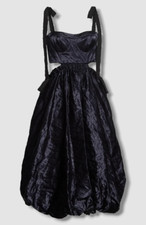 $1395 Ulla Johnson Women's Blue Gabrielle Bubble Hem Straps Mini Dress Size 8