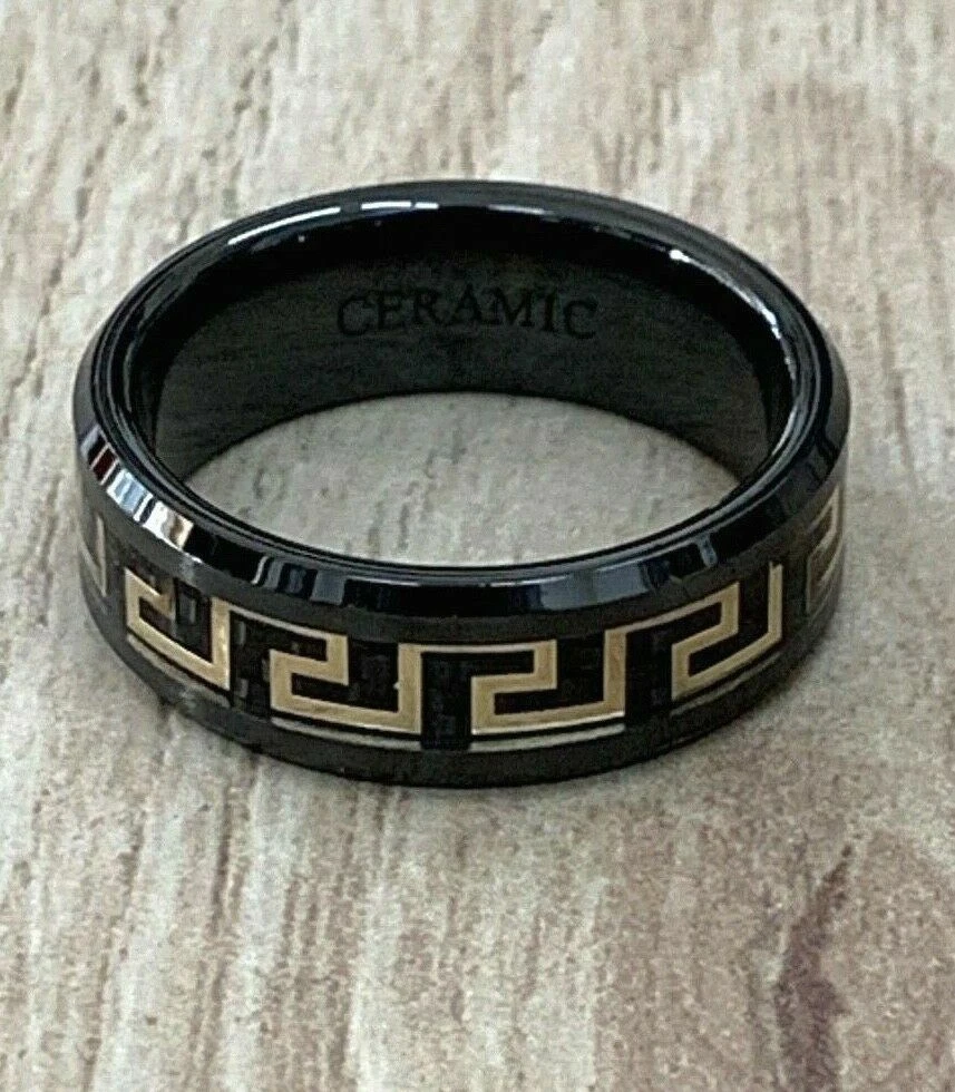 Versace ring black deals