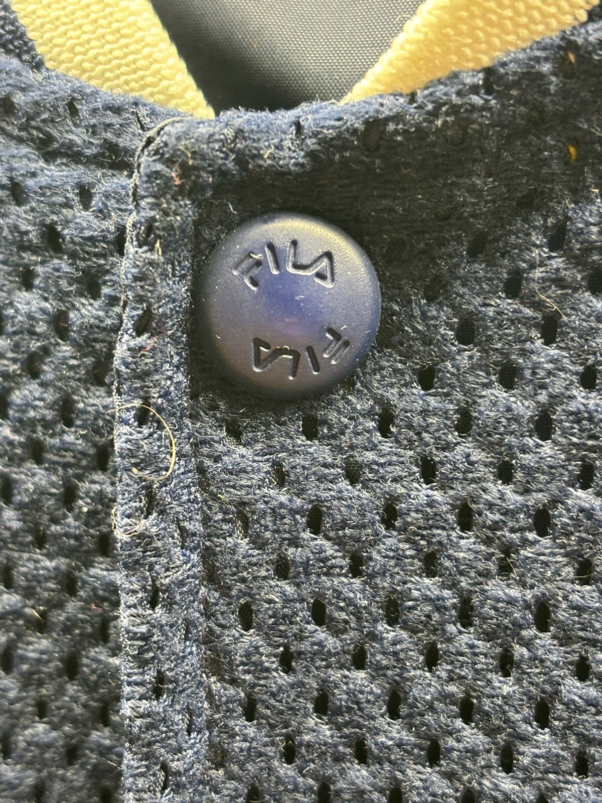 Giacca maglia uomo vintage Fila taglia 2XL logo Spellout color block snap track