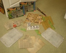 Vintage 1930s Warren Paper Products BUILT-RITE FORT Soldiers Set Cardboard