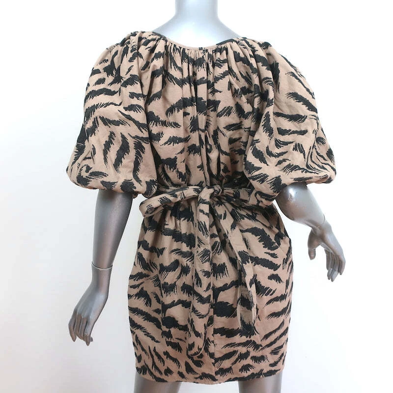 Vestido Mara Hoffman Coletta Envolvente Marrón Algodón Jacquard Talla Extra Pequeño NUEVO Foto 4 de 4