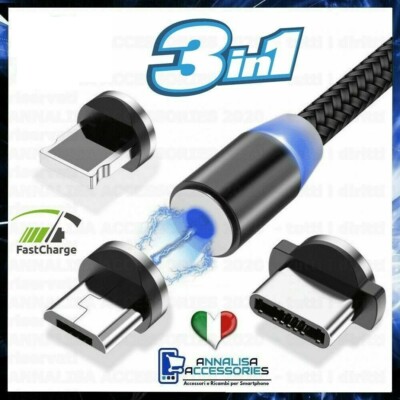 Losuesme Cavo Di Ricarica Magnetico 3A Ricarica Rapida E Sincronizzazione Dati 1M/2M Cavo USB Magnetico - Foto 8
