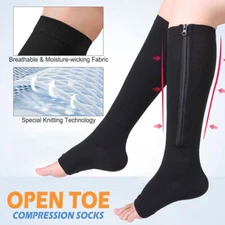 3Pair Diabetic Socks for Lymphedema Bariatric Knee High Non Binding Stockings US