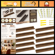Vinyl Record Wall Display - No Drill, 10 Pack Walnut Wood Shelf, Album Holder, F