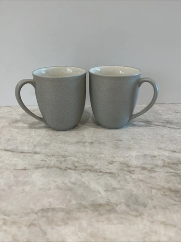 Noritake Colorwave Light Gray Mugs Coffee Tea Set Of 2 #8483