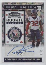 2019 Contenders Rookie Ticket Cracked Ice 7/23 Lonnie Johnson Jr #251 Auto 00jz