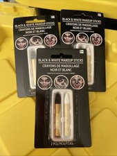 Black White Makeup Sticks Dress Halloween Costume Accessory LOT OF 3
