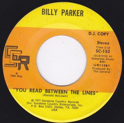 Billy Parker (4) - You Read Between The Lines, 7'', (Vinyl)