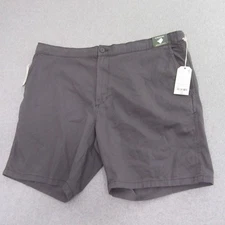 Mutual Weave Mens Chino Shorts 46 x 8 Gray Stretch Flat Front Pocket