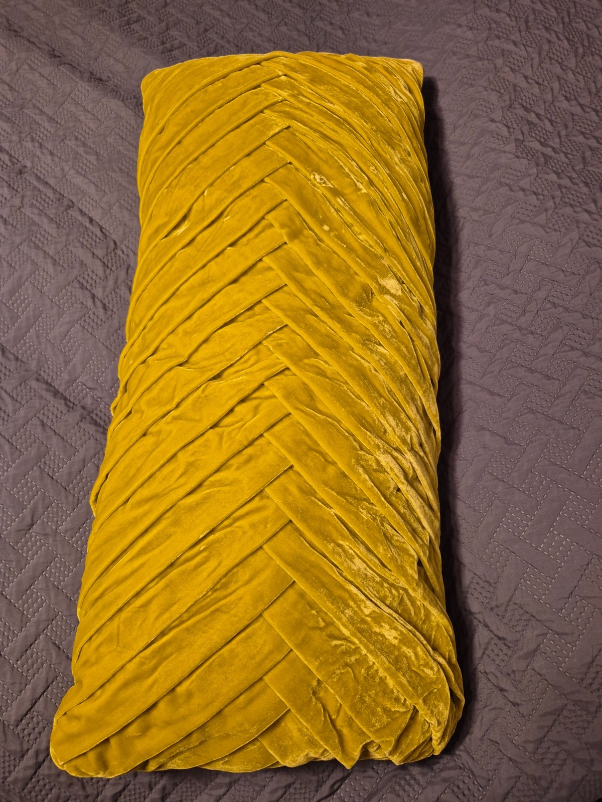 Opalhouse Target Velvet Tuffted Mustard Yellow Body Pillow