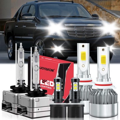 For Cadillac Escalade 2003-2006 Combo LED Headlight Kit Hi Lo+Fog Light Bulb HID