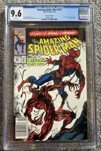 Amazing Spider-Man #361 CGC 9.6 1992 Marvel Comics Key Issue Newsstand Variant
