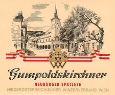 Neuburger Spatlese Late Harvest Gumpoldskirchner Austria 1970s 1980s Wine Label