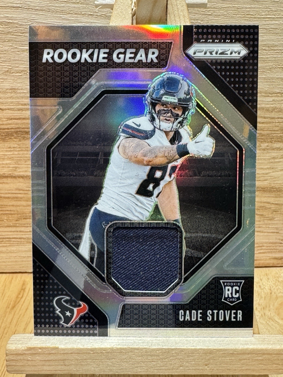 2024 Panini Prizm Cade Stover Silver Prizm Rookie Gear Patch-# RG-CSR Texans RC