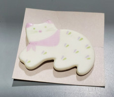 Hallmark Porcelain Cat Lapel Pin.. Purple Sca...