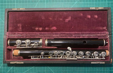 Antique flute, Fernand Chapelain  Ci, French c-1900 Grenadilla wood flute