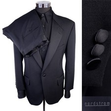 Nordstrom 2-Pcs Tuxedo Suit 42S Wool Pants 36X28.5 Comes W/ TRAFALGAR Suspenders