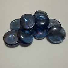 XL Glass Pebbles - Decorative Blue Gems For Crafts, Vases, Home Decor, Aquariums